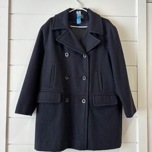 Vintage Gallery by Fennelli navy double breasted pea coat wool blend